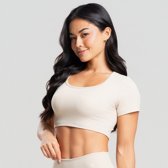 Top Cropped Wave Off White